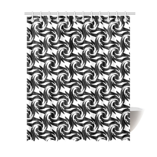 Black and white abstract pattern Shower Curtain 69"x84"