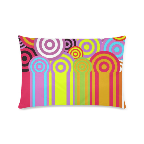 1960's circles Custom Rectangle Pillow Case 16"x24" (one side)