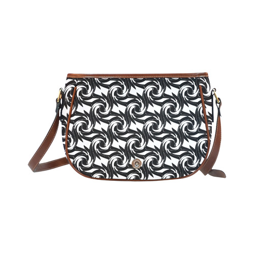 Black and white abstract pattern Saddle Bag/Small (Model 1649) Full Customization