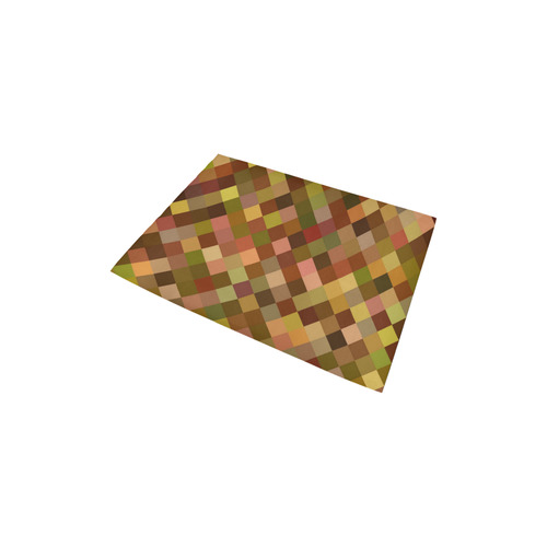 Autumn Colored Squares Brown Area Rug 2'7"x 1'8‘’