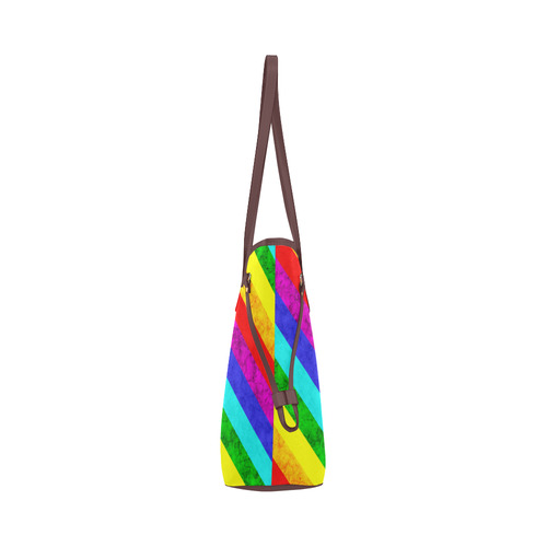 Rainbow abstract pattern Clover Canvas Tote Bag (Model 1661)