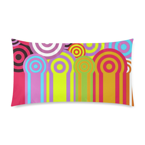 1960's circles Custom Rectangle Pillow Case 20"x36" (one side)