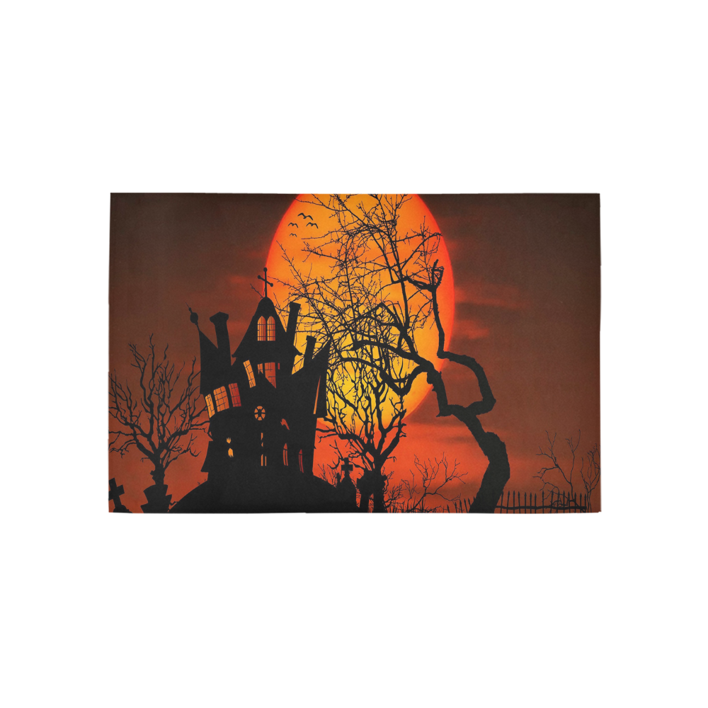 Haunted House Sunset Silhouette Area Rug 5'x3'3''