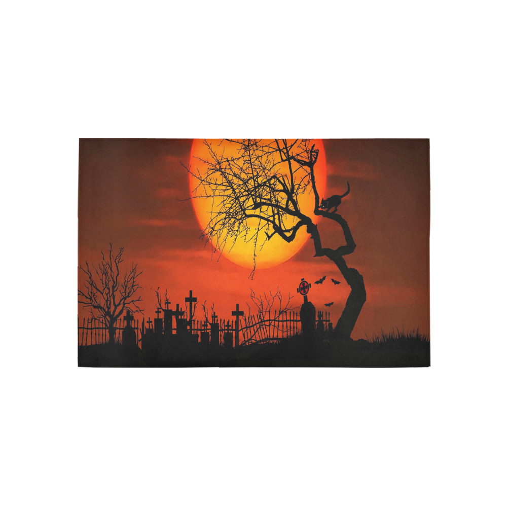 Graveyard Sunset Silhouette Area Rug 5'x3'3''