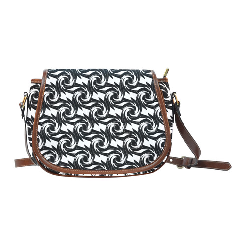 Black and white abstract pattern Saddle Bag/Small (Model 1649) Full Customization