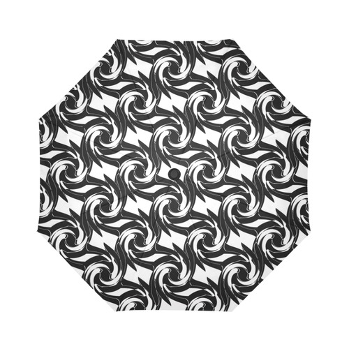Black and white abstract pattern Auto-Foldable Umbrella (Model U04)