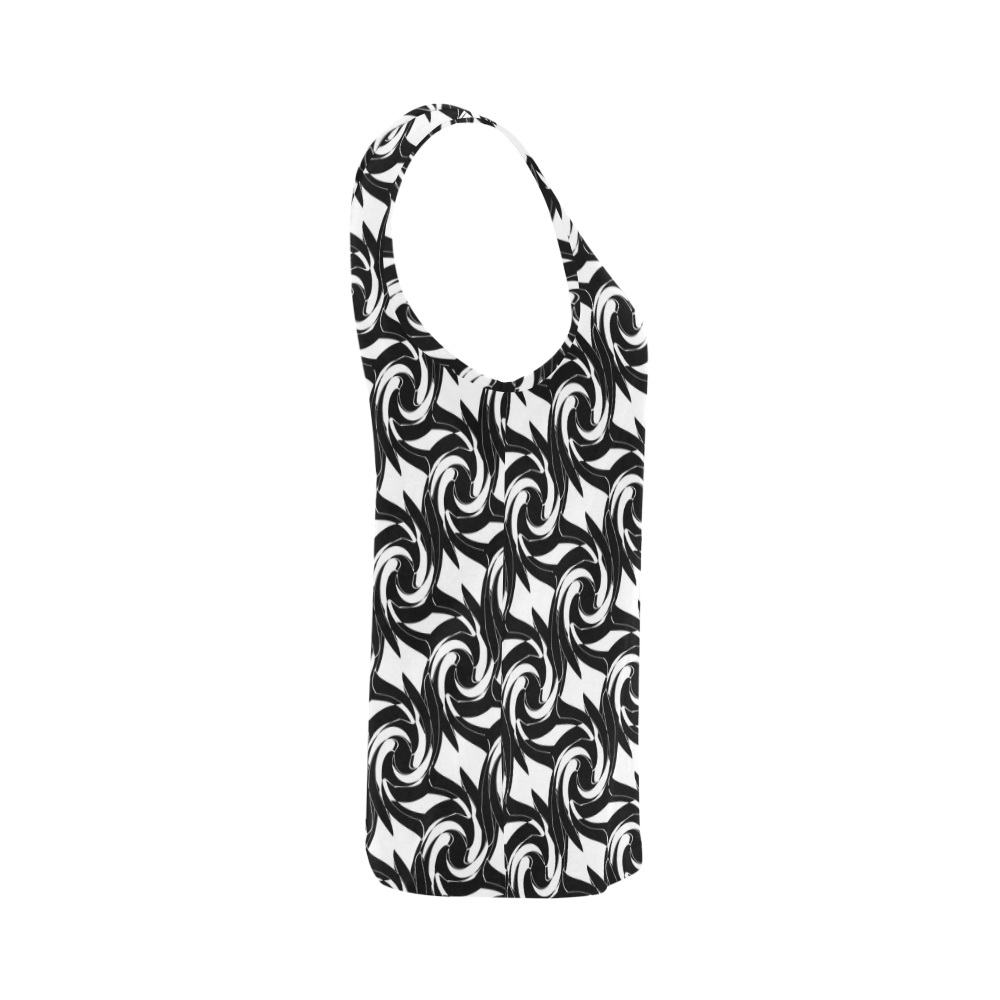 Black and white abstract pattern All Over Print Tank Top for Women (Model T43)