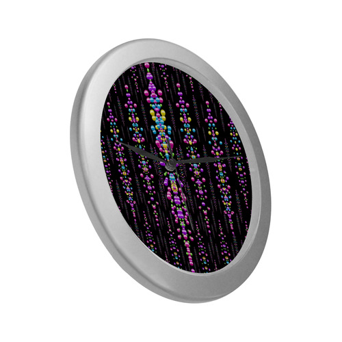 rainbow asteroid pearls in the wonderful night Silver Color Wall Clock