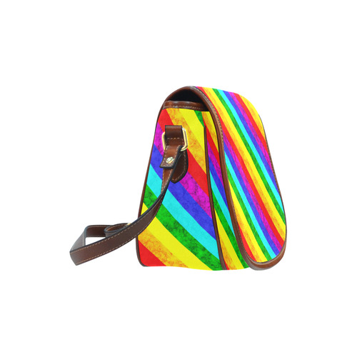 Rainbow abstract pattern Saddle Bag/Small (Model 1649) Full Customization