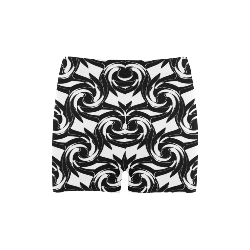 Black and white abstract pattern Briseis Skinny Shorts (Model L04)