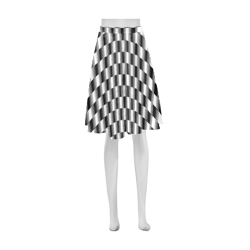 BLACK AND WHITE TILED Athena Women's Short Skirt (Model D15)