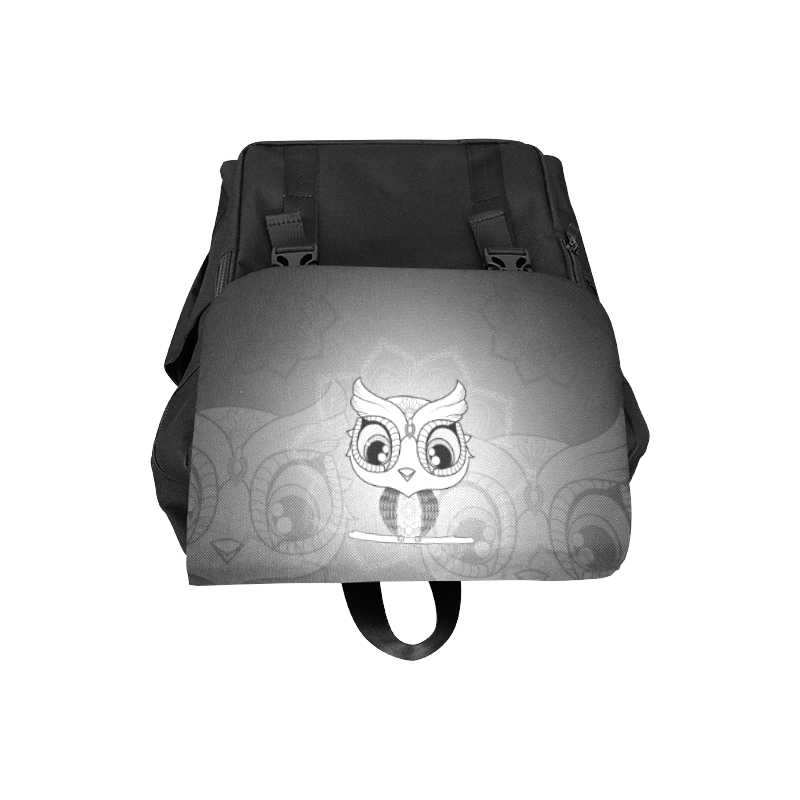 Cute owl, mandala design black and white Casual Shoulders Backpack (Model 1623)