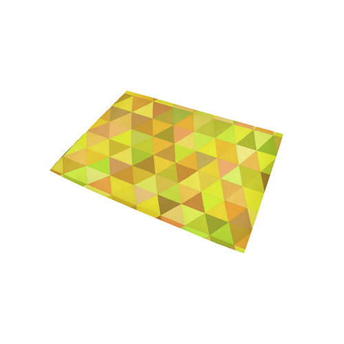 Autumn Colored Triangles Yellow Area Rug 5'x3'3''