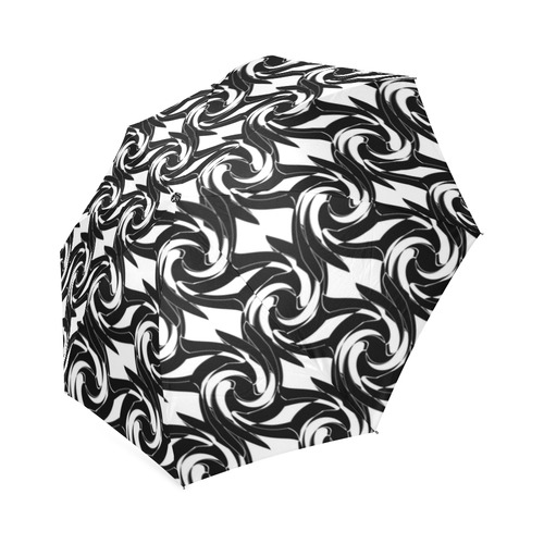 Black and white abstract pattern Foldable Umbrella (Model U01)
