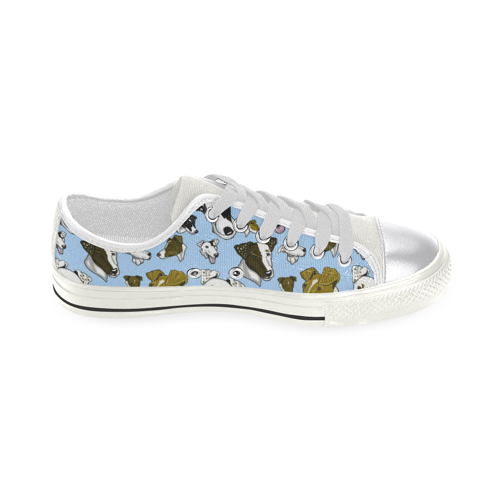 Smooth Fox Terrier- lt blue Canvas Women's Shoes/Large Size (Model 018)