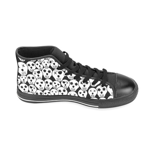 Silly Skull Halloween Design Men’s Classic High Top Canvas Shoes /Large Size (Model 017)