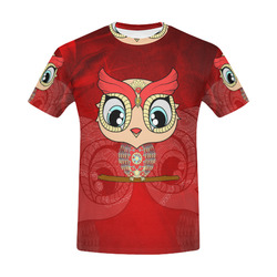Cute owl, mandala design colorful All Over Print T-Shirt for Men (USA Size) (Model T40)