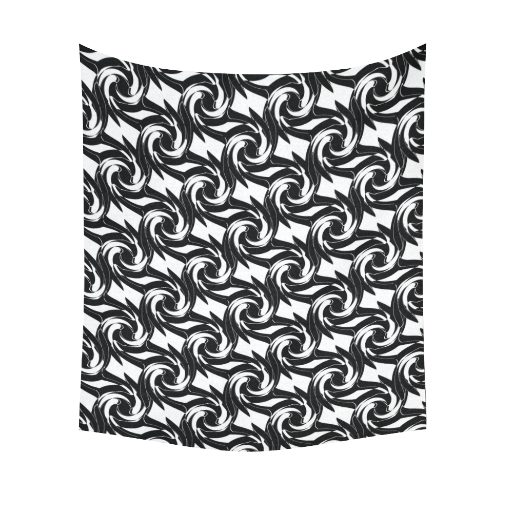 Black and white abstract pattern Cotton Linen Wall Tapestry 51"x 60"
