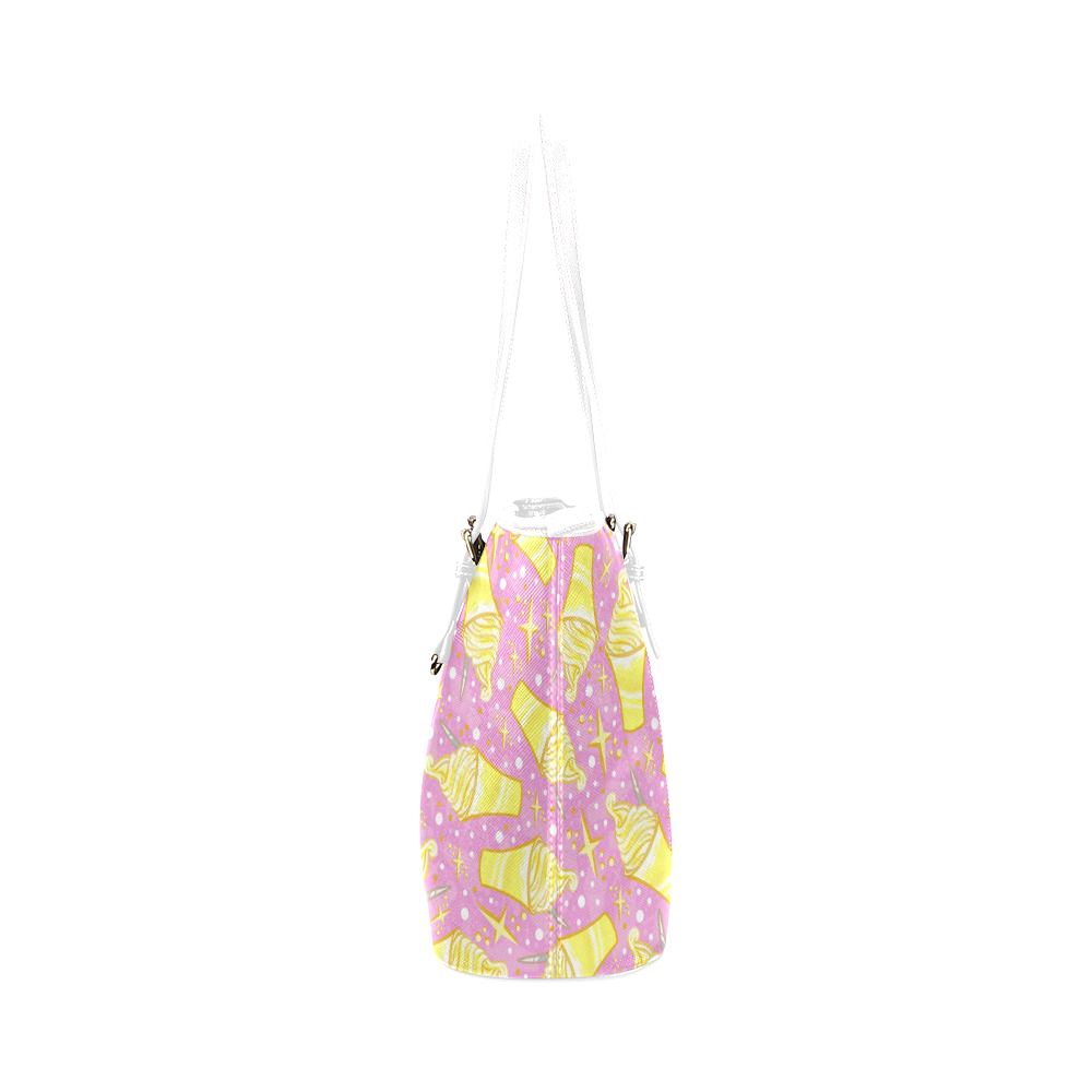 Pineapple Float Leather Tote Bag/Small (Model 1651)