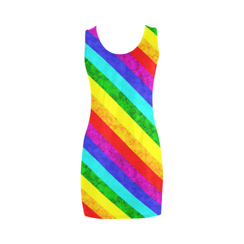 Rainbow abstract pattern Medea Vest Dress (Model D06)
