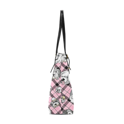 Oes Faces Pink Plaid Euramerican Tote Bag/Small (Model 1655)