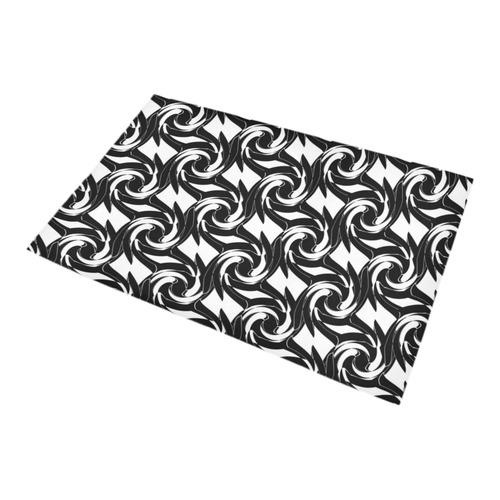 Black and white abstract pattern Bath Rug 20''x 32''