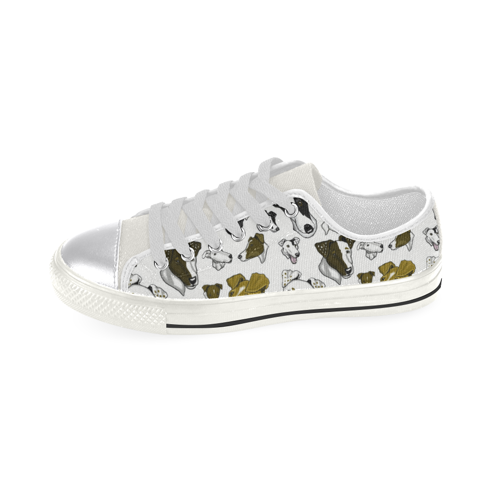 Smooth Fox Terrier-- white Canvas Women's Shoes/Large Size (Model 018)