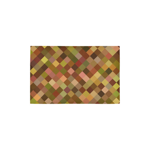 Autumn Colored Squares Brown Area Rug 2'7"x 1'8‘’