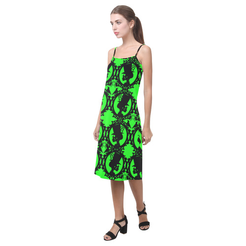 Spooksville forest in green Alcestis Slip Dress (Model D05)