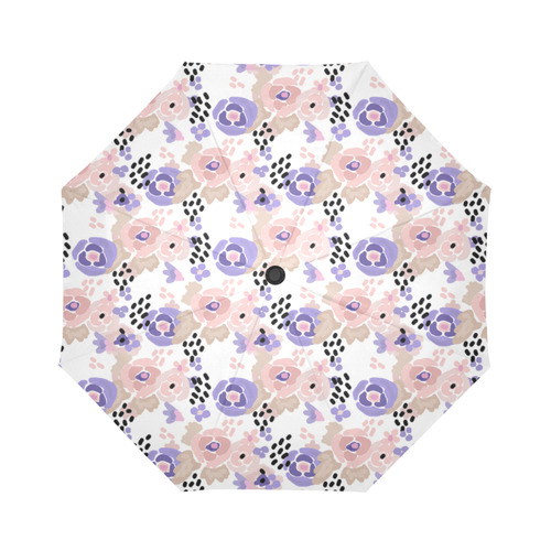 Floral purple pink Auto-Foldable Umbrella (Model U04)