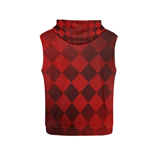 Christmas Red Square All Over Print Sleeveless Hoodie for Women (Model H15)
