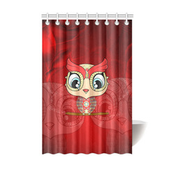 Cute owl, mandala design colorful Shower Curtain 48"x72"