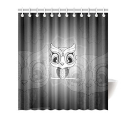 Cute owl, mandala design black and white Shower Curtain 66"x72"
