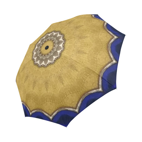 Beige and blue Umbrella for him Auto-Foldable Umbrella (Model U04)