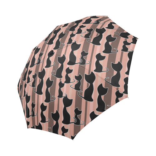 Cats , brown background Auto-Foldable Umbrella (Model U04)