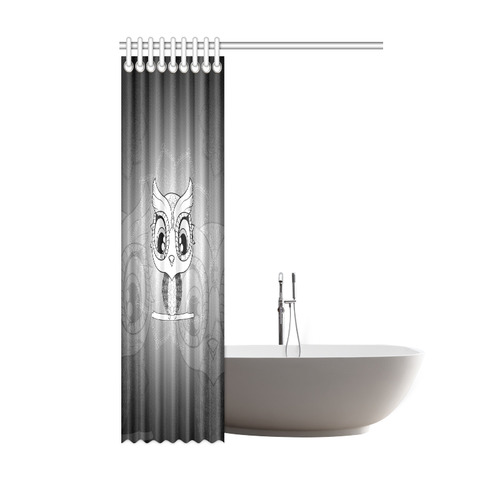 Cute owl, mandala design black and white Shower Curtain 48"x72"