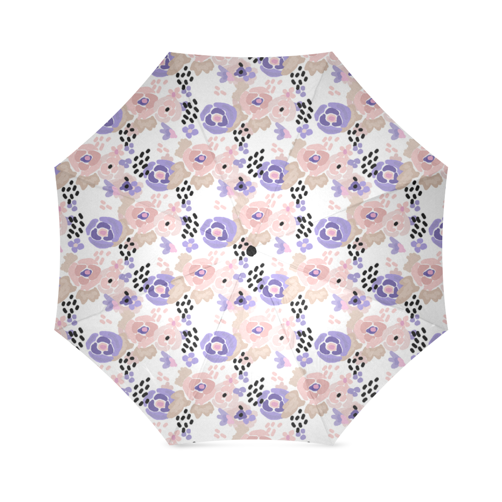 Floral purple pink Foldable Umbrella (Model U01)