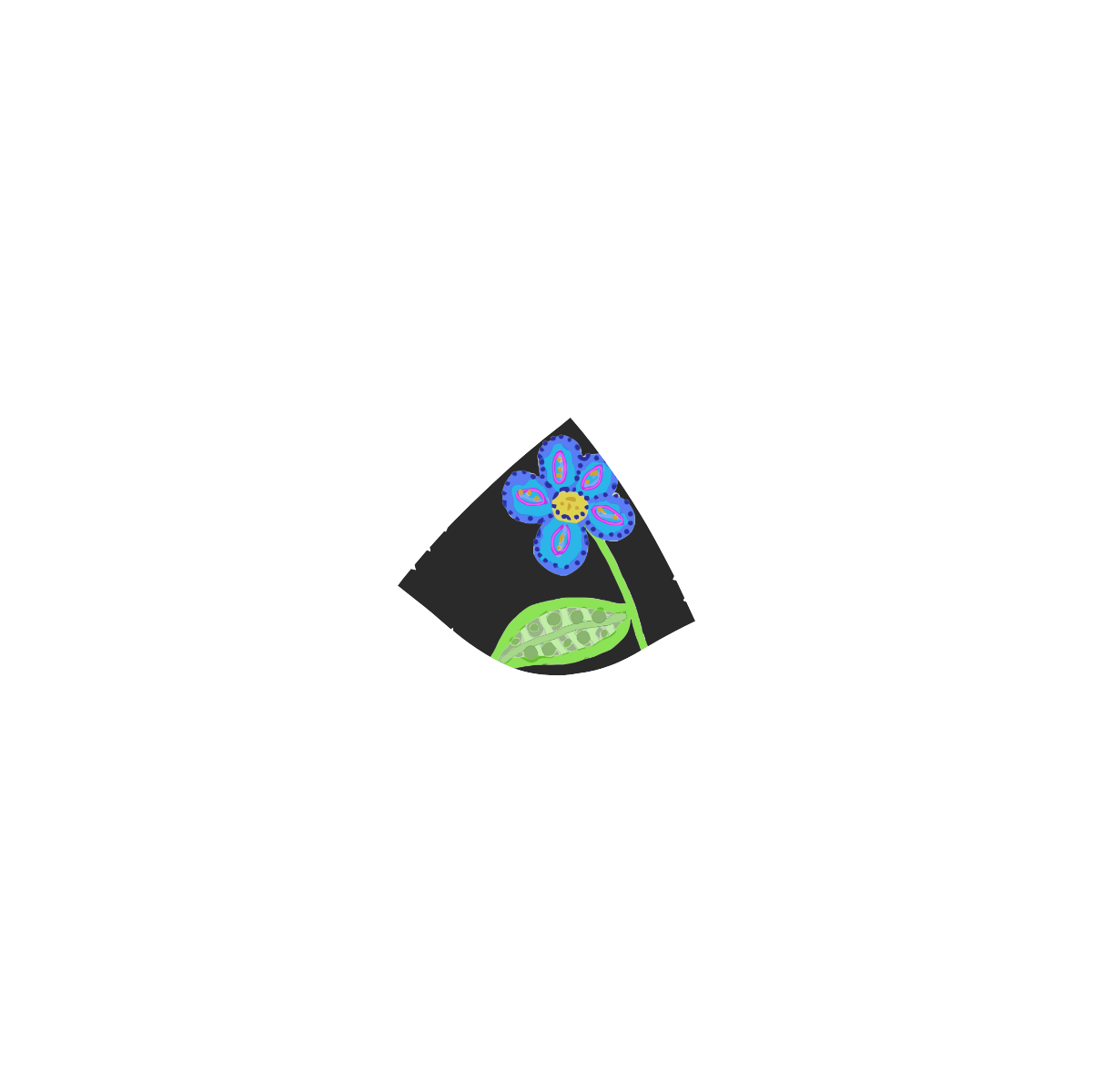 Cute Blue Flower Hand Drawn Floral Custom Bikini Swimsuit (Model S01)
