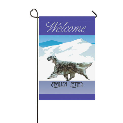 Eng Setters Rockin The Rockies square Black Garden Flag 12‘’x18‘’（Without Flagpole）