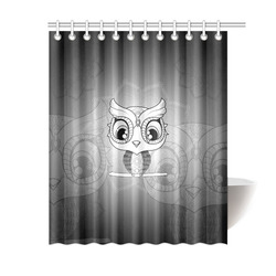 Cute owl, mandala design black and white Shower Curtain 60"x72"