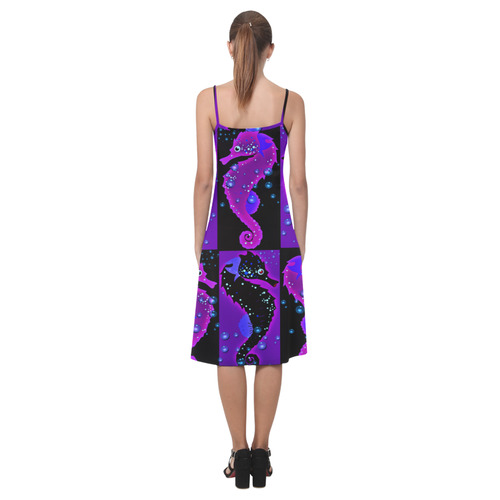 Seahorse Parade purple  2 Alcestis Slip Dress (Model D05)