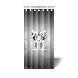 Cute owl, mandala design black and white Shower Curtain 36"x72"