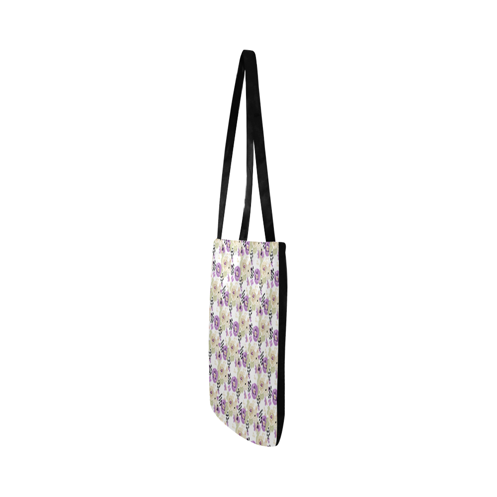 Floral purple beige green Reusable Shopping Bag Model 1660 (Two sides)