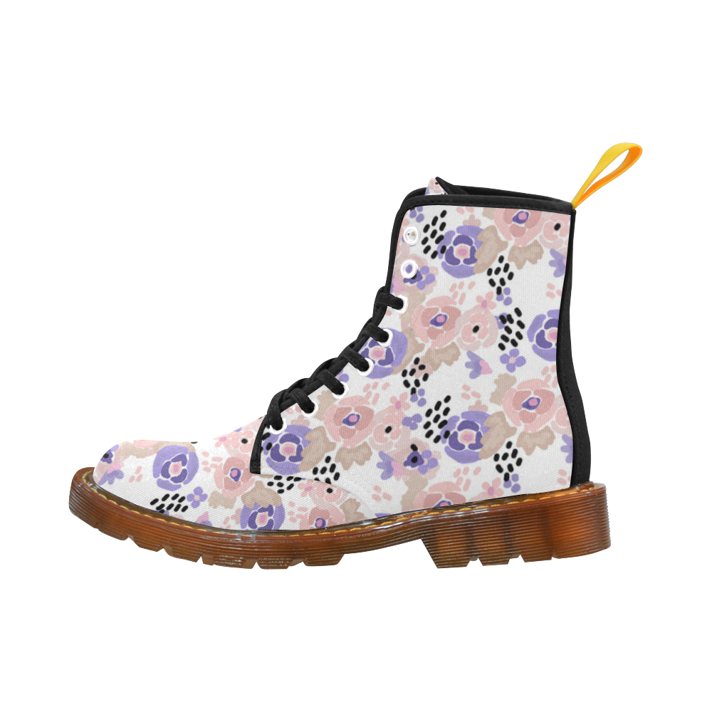 Floral purple pink Martin Boots For Women Model 1203H