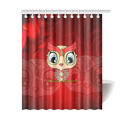 Cute owl, mandala design colorful Shower Curtain 60"x72"