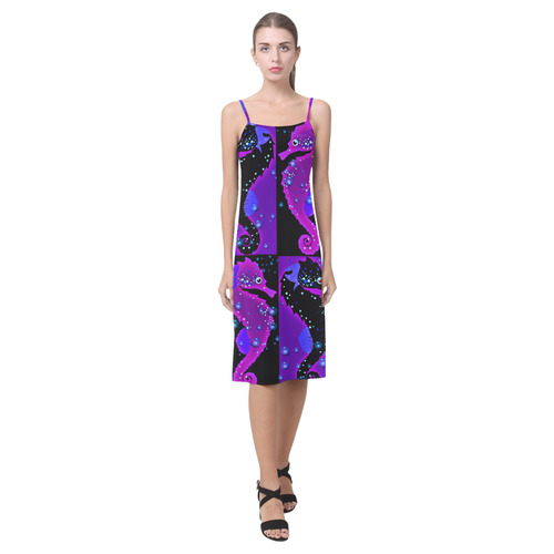 Seahorse Parade purple Alcestis Slip Dress (Model D05)