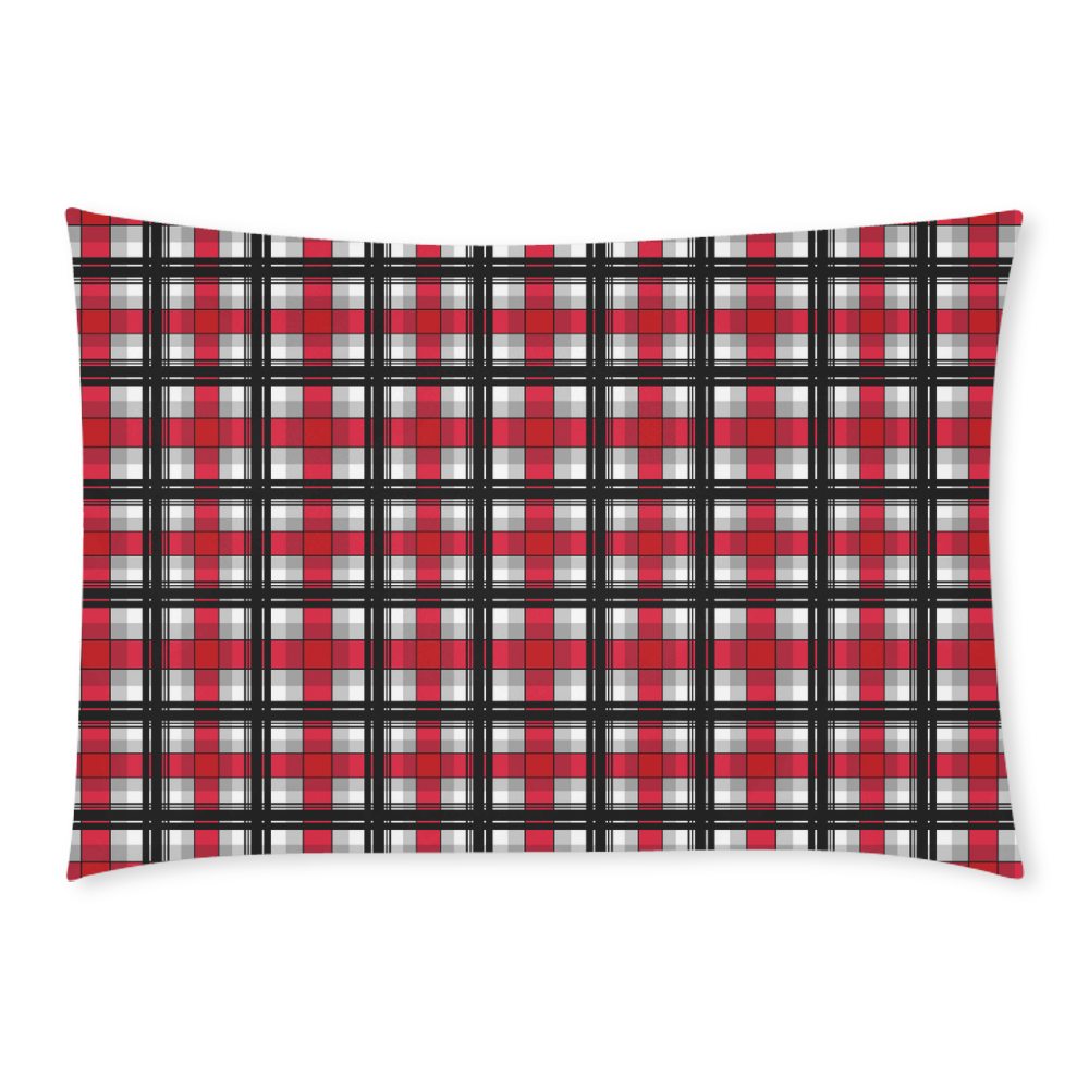 Plaid tartan red black Custom Rectangle Pillow Case 20x30 (One Side)