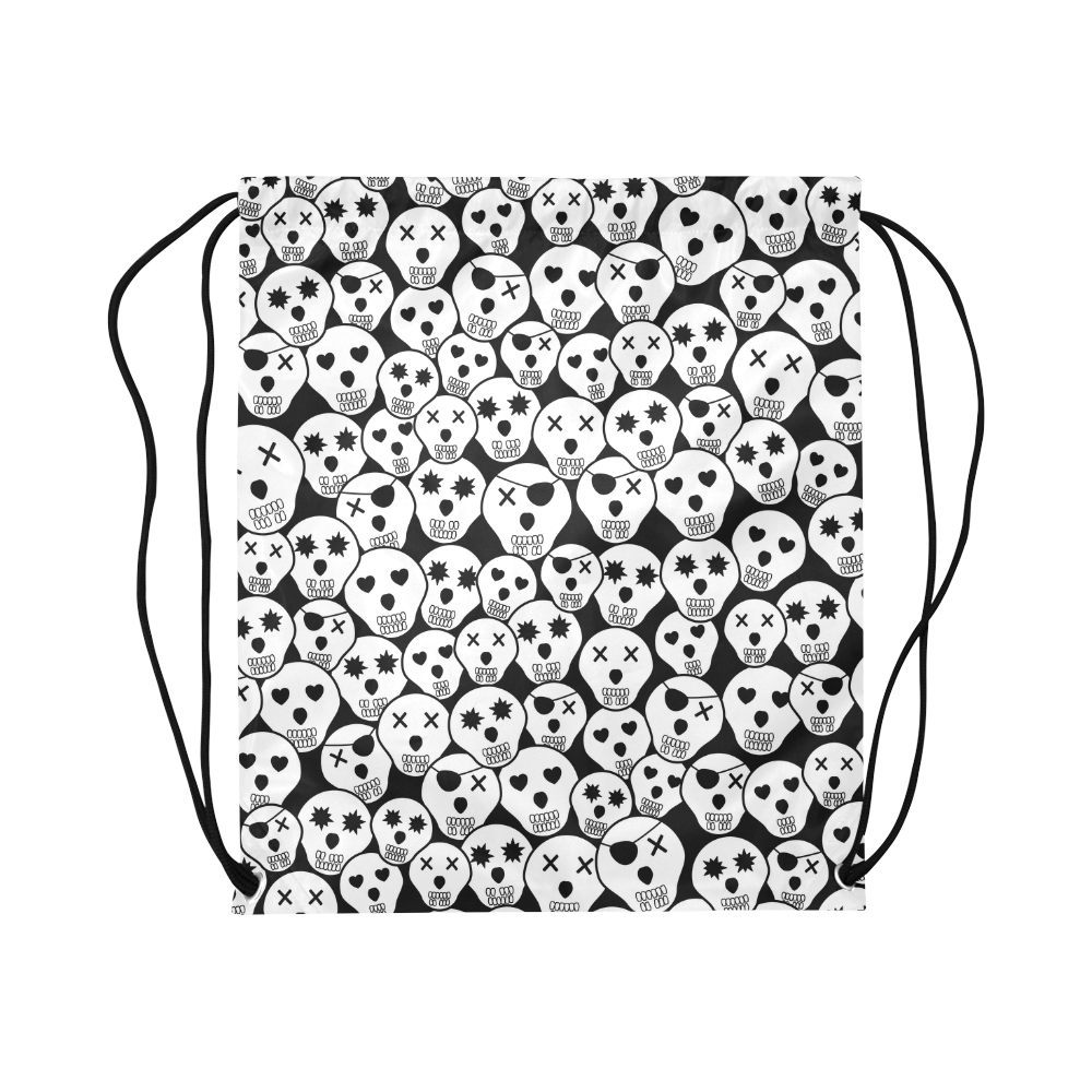 Silly Skull Halloween Design Large Drawstring Bag Model 1604 (Twin Sides)  16.5"(W) * 19.3"(H)