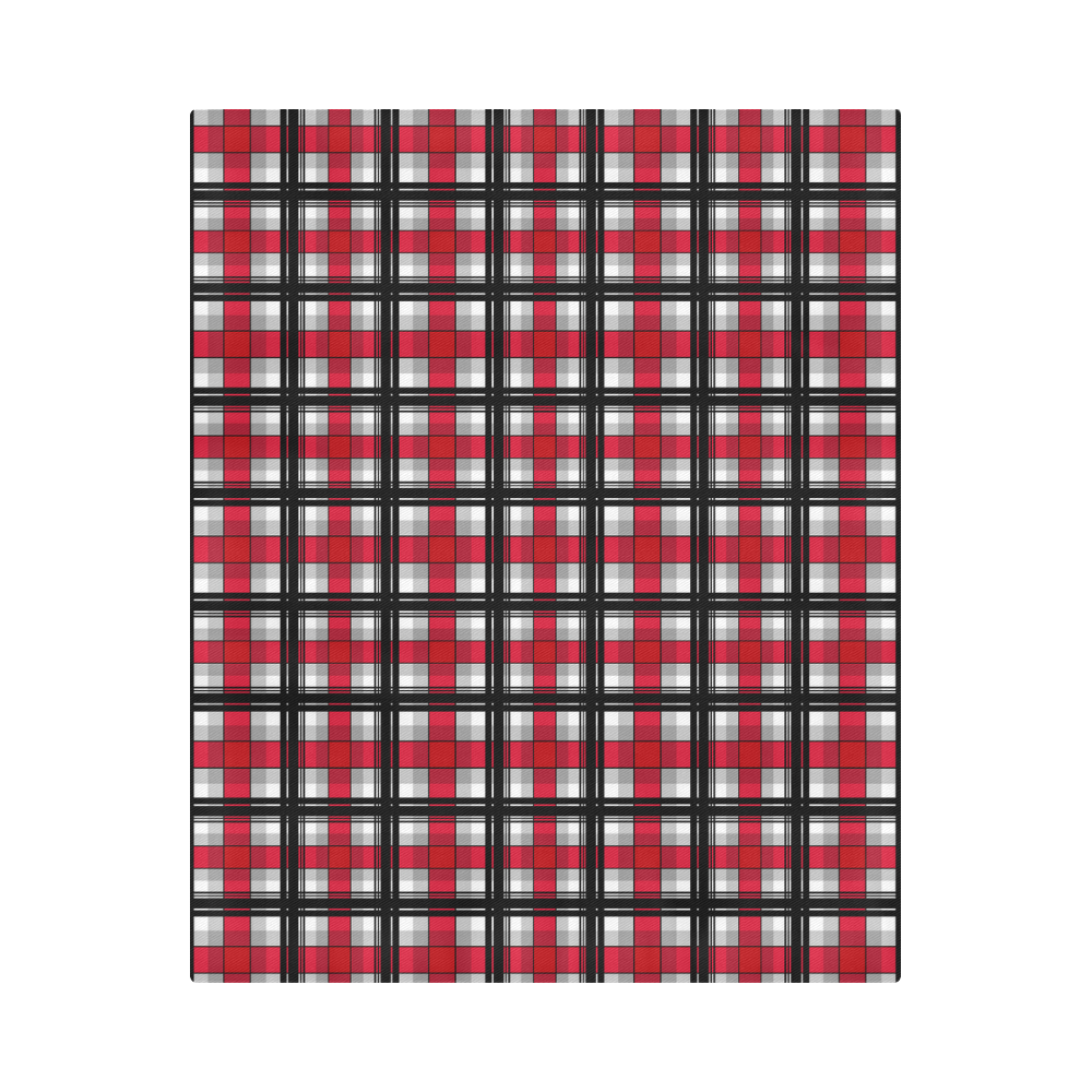 Plaid tartan red black Duvet Cover 86"x70" ( All-over-print)