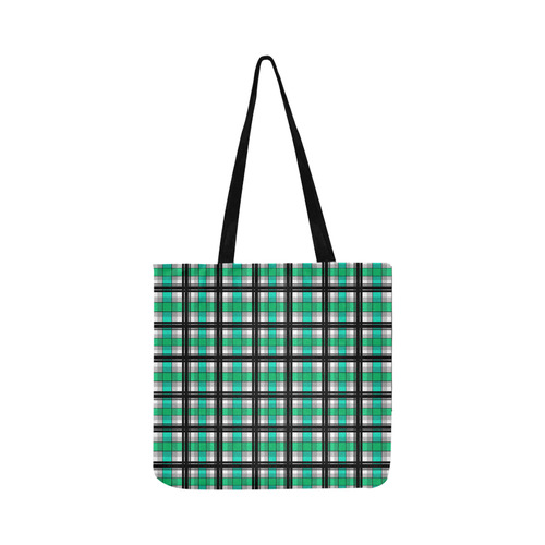 Plaid tartan green , Teal , black Reusable Shopping Bag Model 1660 (Two sides)
